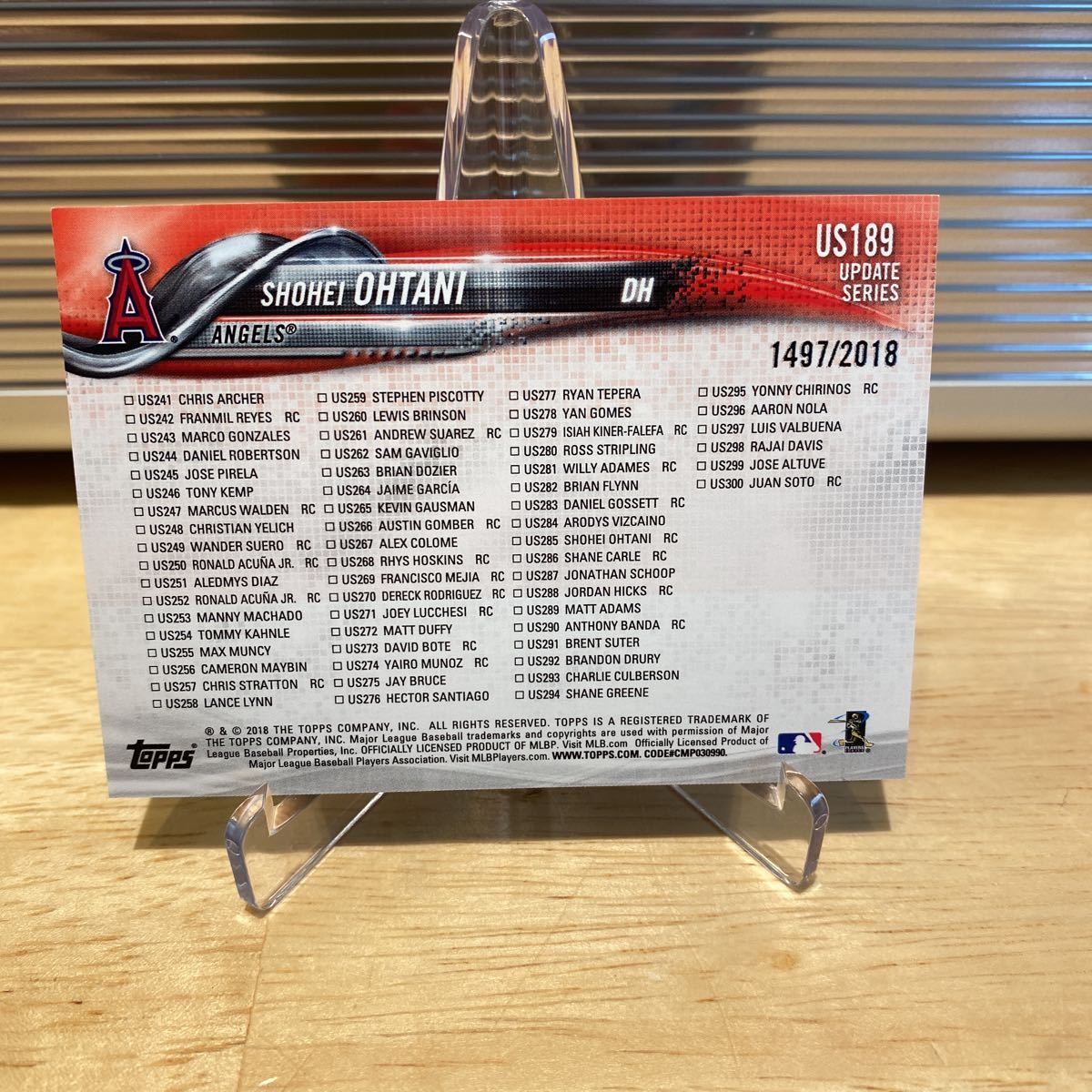 激レア 大谷翔平 ルーキー 2018 Topps Update US189 Shohei Ohtani