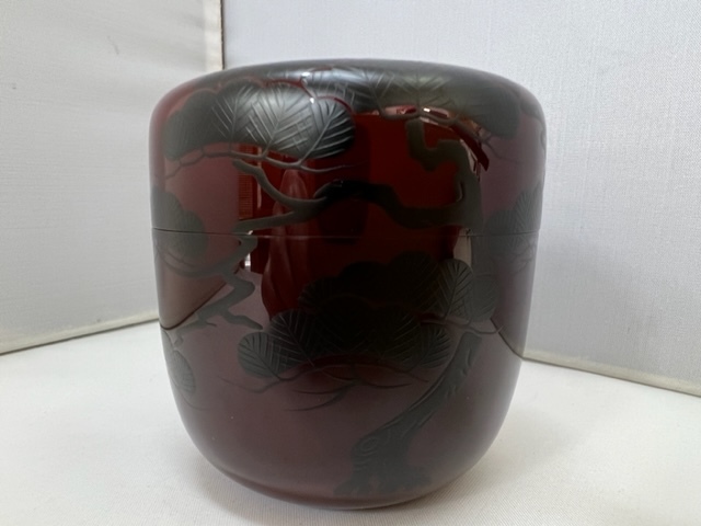 茶道具 漆匠二代 山下甫斎 溜老松/大棗 共箱付き 売約御礼二代 山下甫