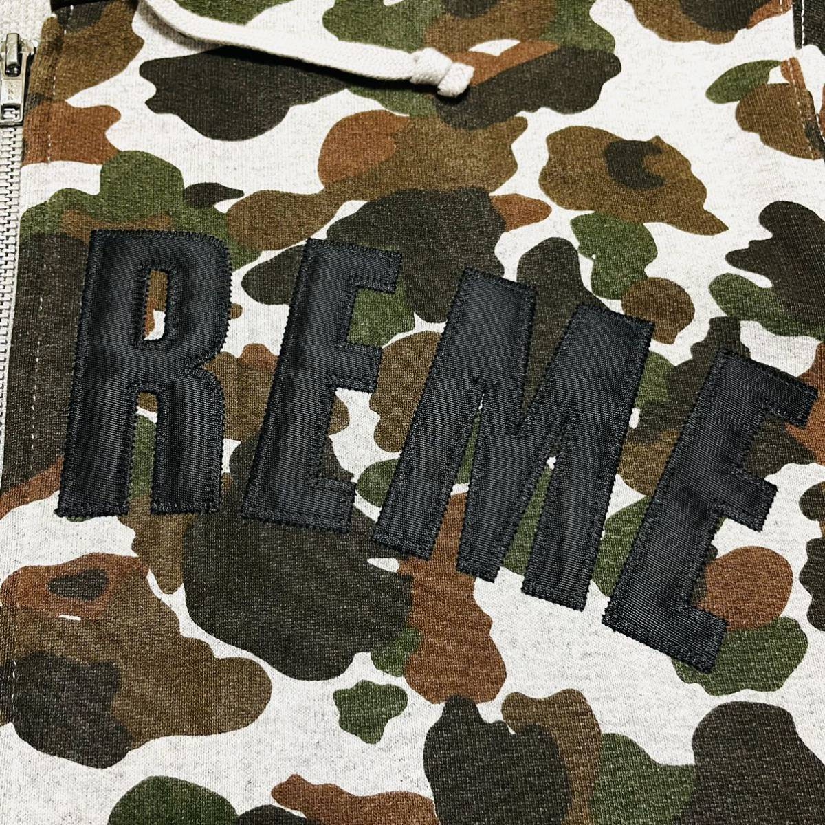 Supreme Arc Logo Thermal Zip Up Hooded Sweatshirt Camo Black L 