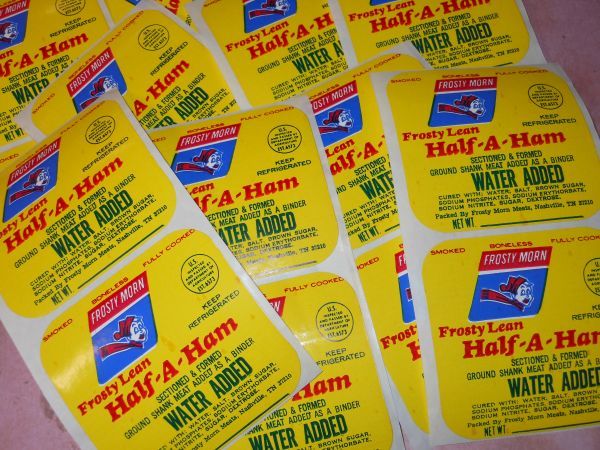 海外紙もの USA ヴィンテージ FROSTY MORN Half-A-Ham 食料品 