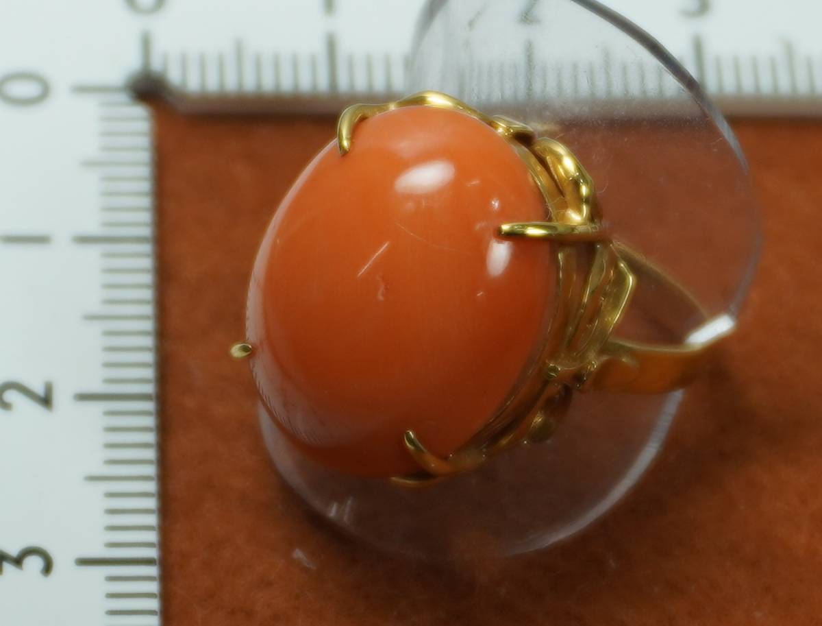 刻印有 極上逸品 指輪リング#2ct# エメラルドダイヤモンド 最落無 珊瑚 