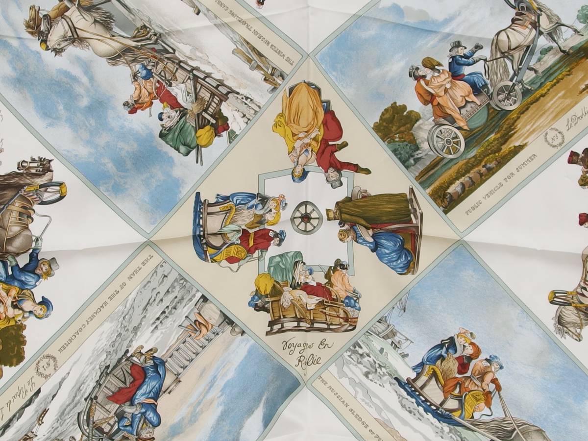HERMES カレ90 Voyages En Russie 仏製 未使用保管品 HERMES エルメス カレ90 Voyages en Russie ロシア旅行 スカーフ