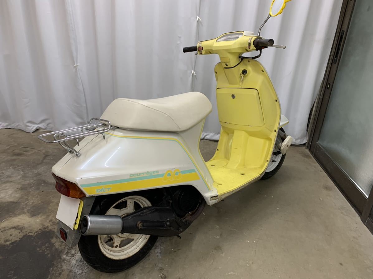 af09 クレタク　スパタク　シート　クレージュ　当時物 旧原付 ホンダ AF09 グレージュタクト 希少黄色 ノーマル 旧原付 クレタク