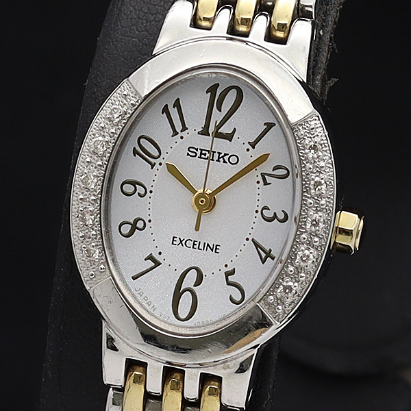 1円☆保証書付!!稼働◎良品【セイコー】エクセリーヌ V117-0AV0  