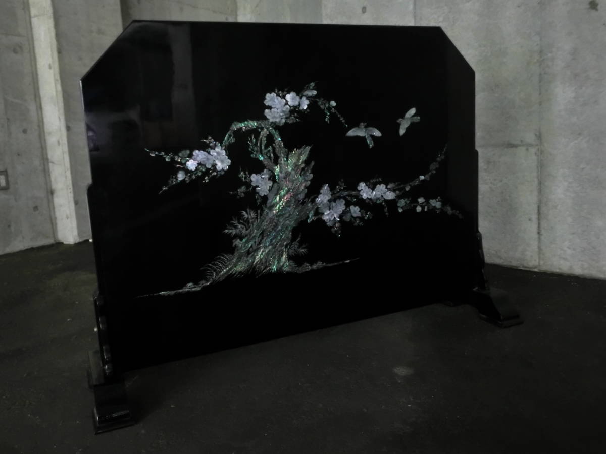 新作，限定セール S-89.衝立アンティーク 桜 鶴(1枚式)｜売買されたオークション情報、yahooの商品情報をアーカイブ公開 - オークファン 1枚式