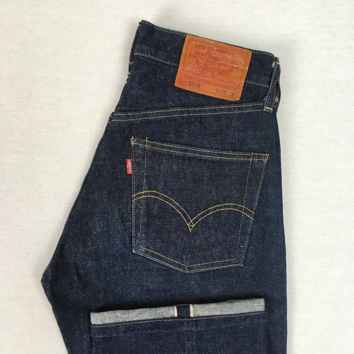 お得，大得価 LEVI'S リーバイス 503B-XX BIG'E' 日本製 98年 デニム パンツ ジーンズ W28 L36 隠しリベット 赤耳 セルビッチ ボタンフライ 革パッチ(W28)｜売買されたオークション情報、yahooの商品情報を W28
