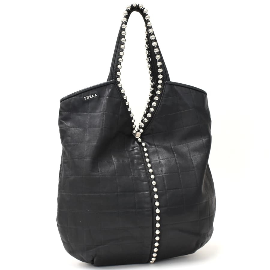1円 ◆美品 FURLA フルラ トートバッグ ハンドバッグ ベル スタッズ ステッチエンボス レザー ブラック◆〇Bep トートバッグ レディース フルラ FURLA（エナメル ・ トートバッグ）のフリマアイテム一覧