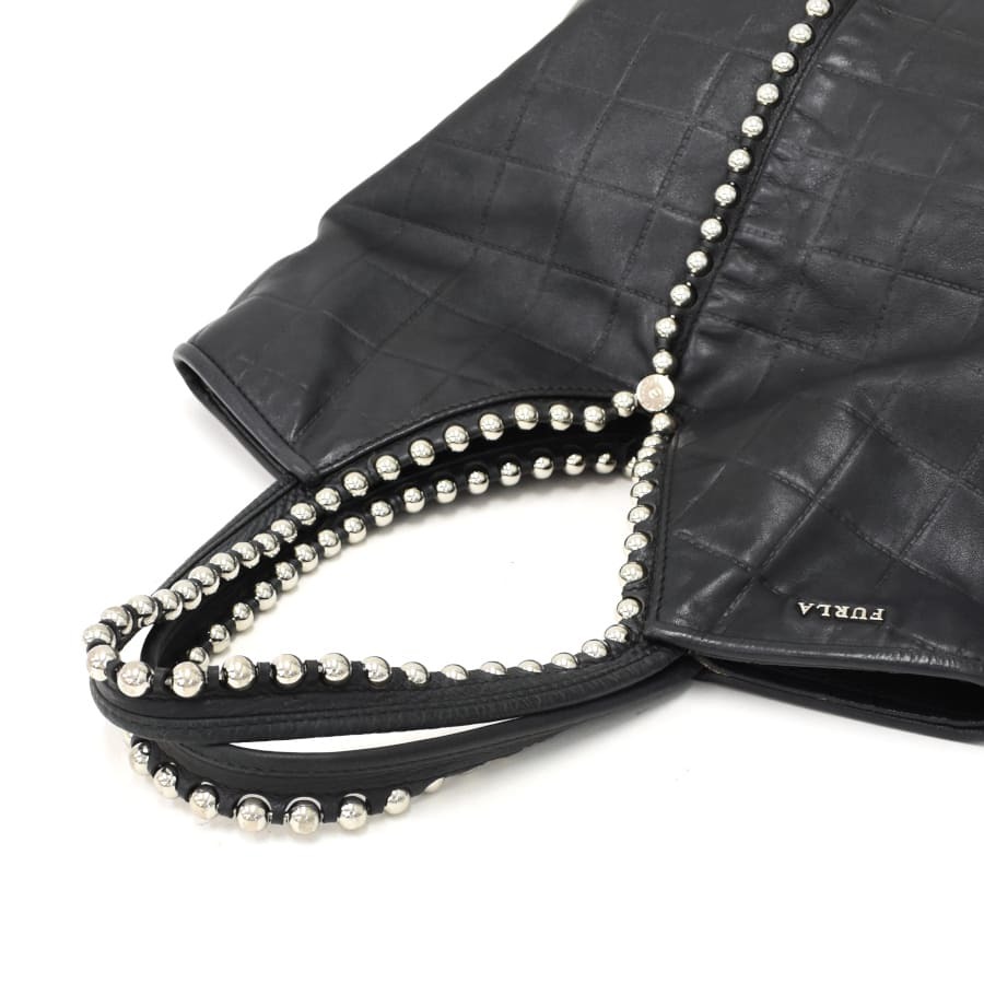 1円 ◆美品 FURLA フルラ トートバッグ ハンドバッグ ベル スタッズ ステッチエンボス レザー ブラック◆〇Bep トートバッグ レディース フルラ FURLA（エナメル ・ トートバッグ）のフリマアイテム一覧