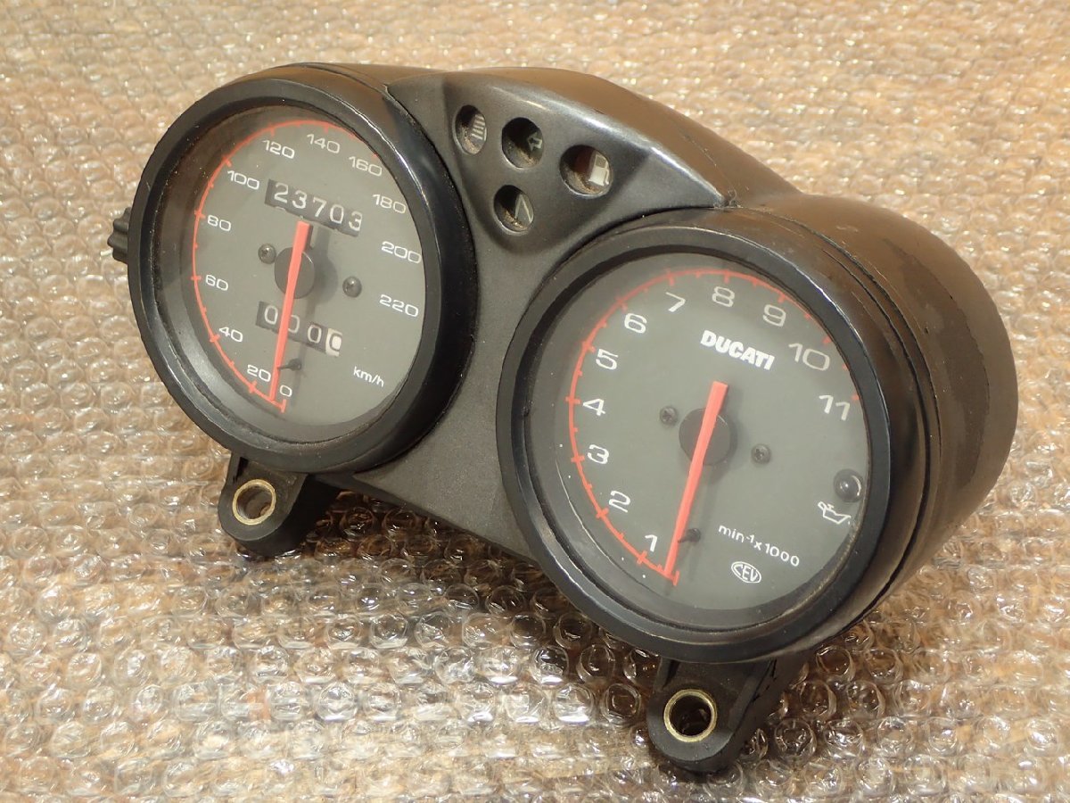 【送料Sサイズ】DUCATI ZDMM300AA1B022*** モンスター400 メーター 検.( スピード タコ M400 キャブ車 202207 10 橙8