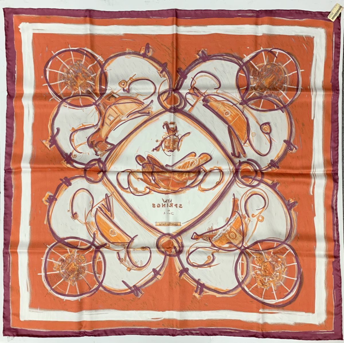V008-I37-525 HERMES エルメス スカーフ カレ90 NEW SPRINGS 