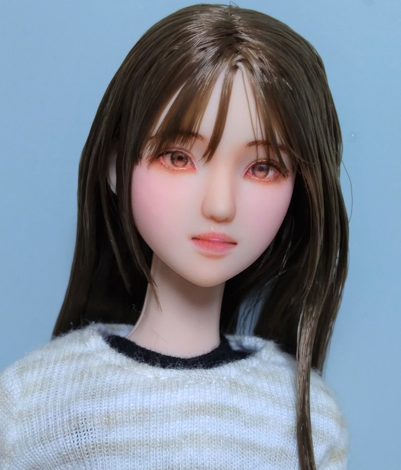 1/6 カスタムヘッド：Ju02(オビツ27-01植毛ヘッド・ナチュラル肌) (pロ