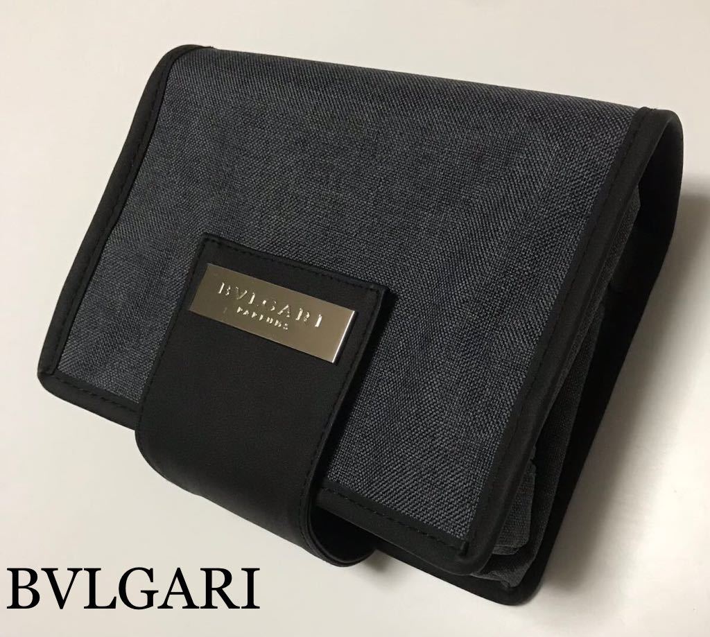 【1円】本物 BVLGARI ブルガリ ポーチ 極美品 送料無料 （検）バック バッグ レディース 黒 化粧品 ブランド 未使用レベル