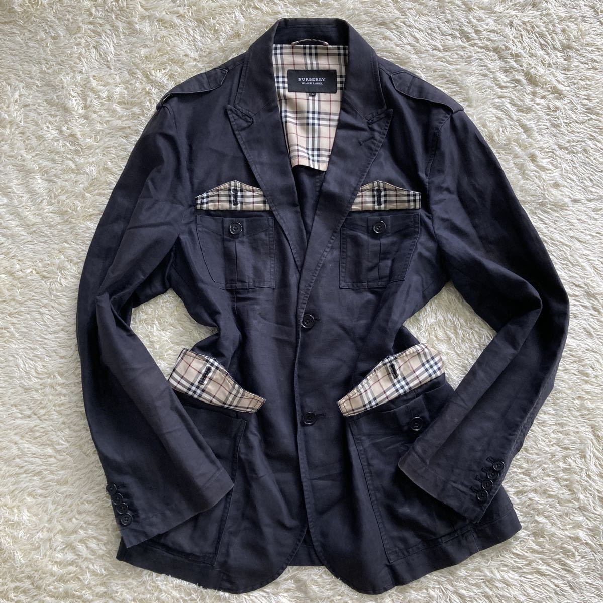 鑑定無料 新品タグ付き BURBERRY Black LABEL テーラードジャケット