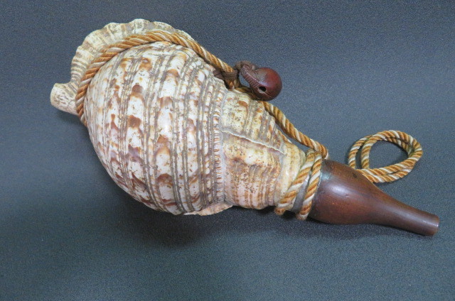 ☆ 鳴り物 ☆ 山岳信仰 約 四十センチ いい色合いの法螺貝・ほらがい