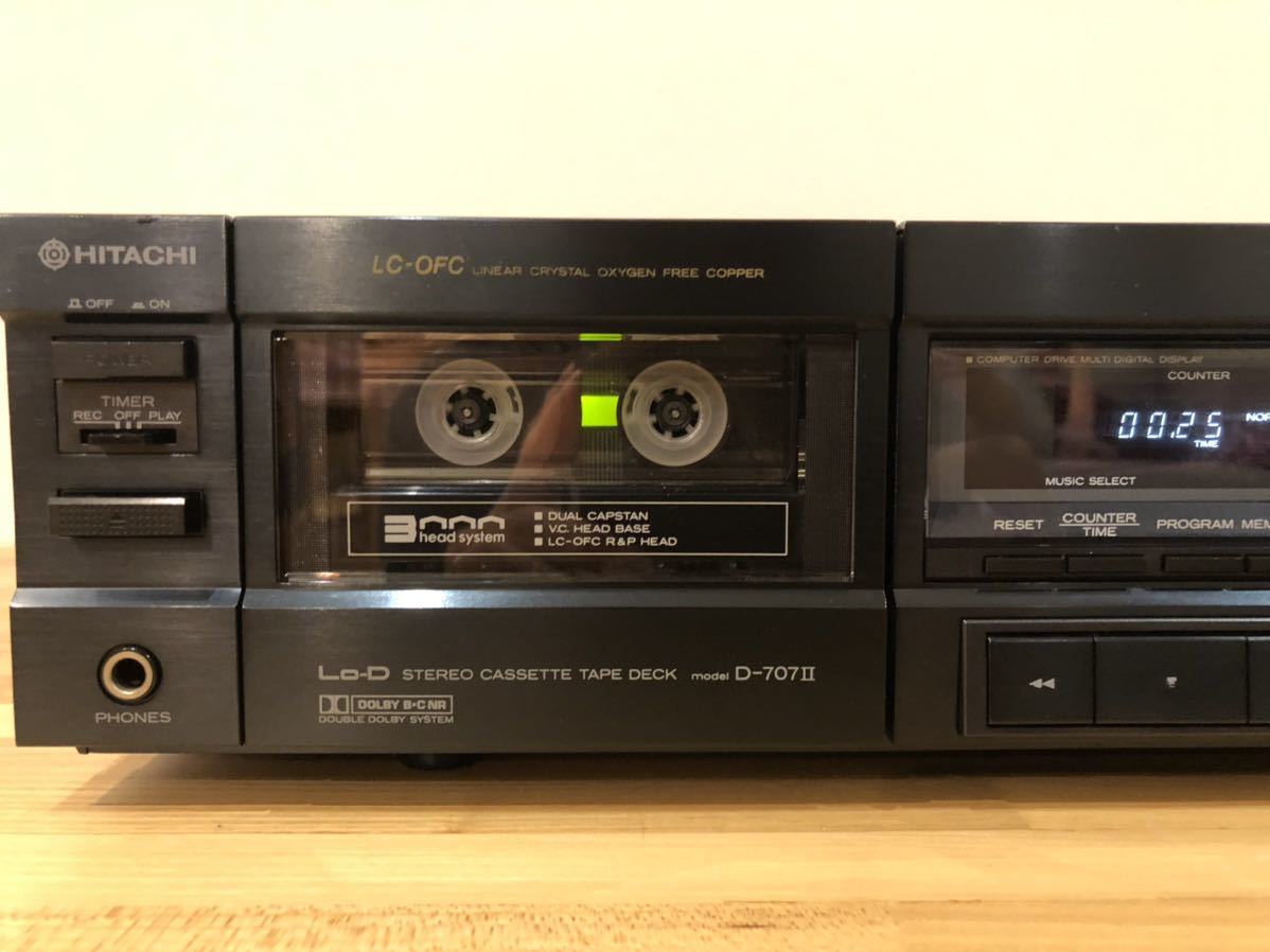 HITACHI Lo-D 3ヘッド カセットデッキ D-707 Ⅱ Lo-D HITACHI D-707Ⅱ 3ヘッドカセットデッキ ベルト類交換済 動作確認
