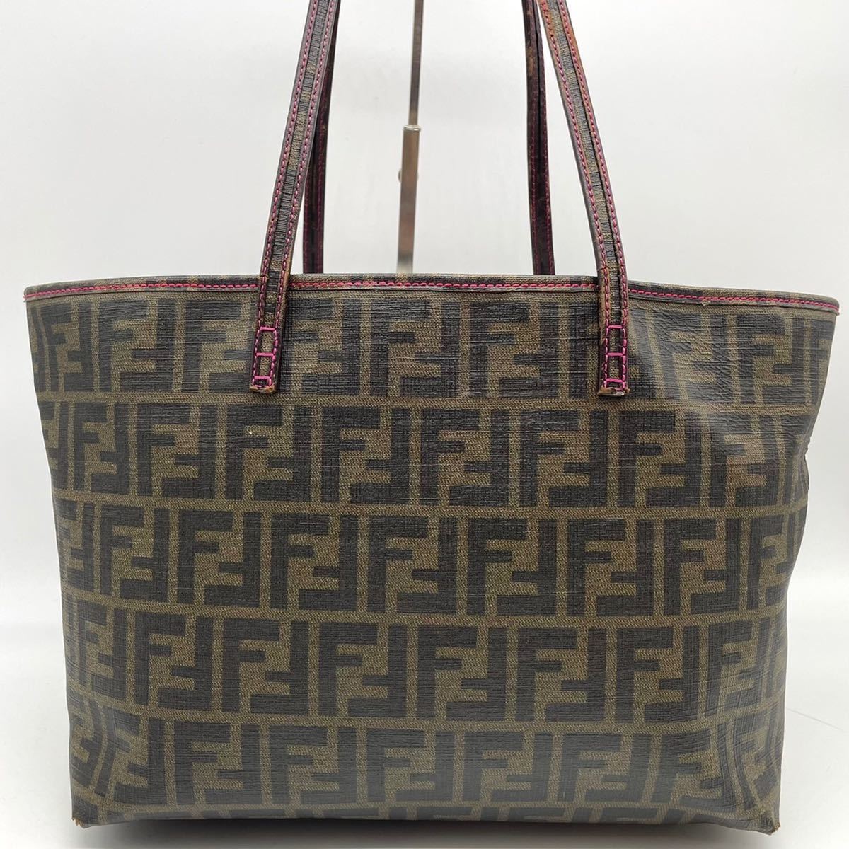 1円〜 FENDI フェンディ ズッカ柄 トートバッグ ショルダーバッグ PVC 