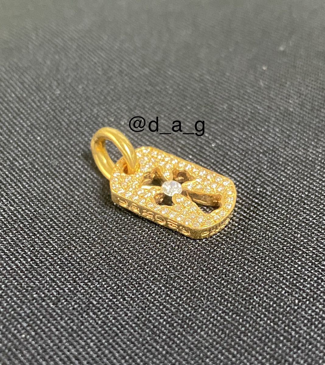 CH カットアウトクロス ドッグタグ チャーム パヴェダイヤ 22k