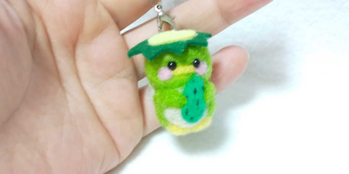 羊毛フェルト ハンドメイド 妖怪 河童 カッパちゃん ストラップ (羊毛