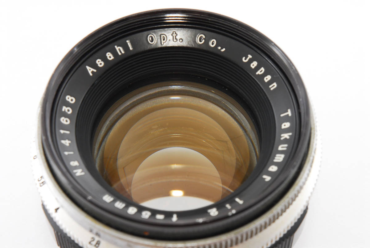 ★良上品★ペンタックス PENTAX Asahi Takumar 58mm F2 M42 初期型 プリセット絞り #7766 PENTAX TAKUMAR ペンタックス M42マウント 単焦点 6x7
