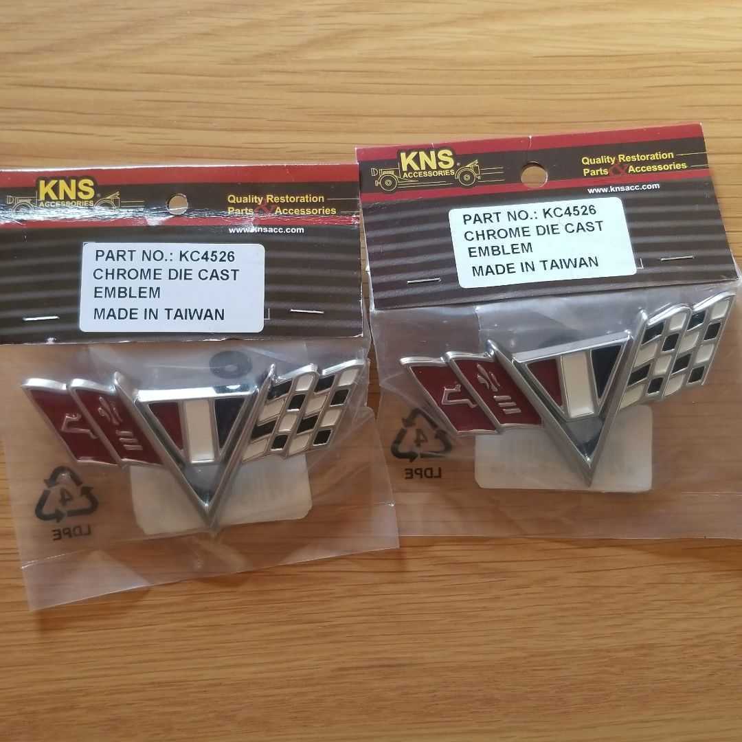 Chevrolet シボレー impala 64インパラ フェンダーエンブレムpair 新品 
