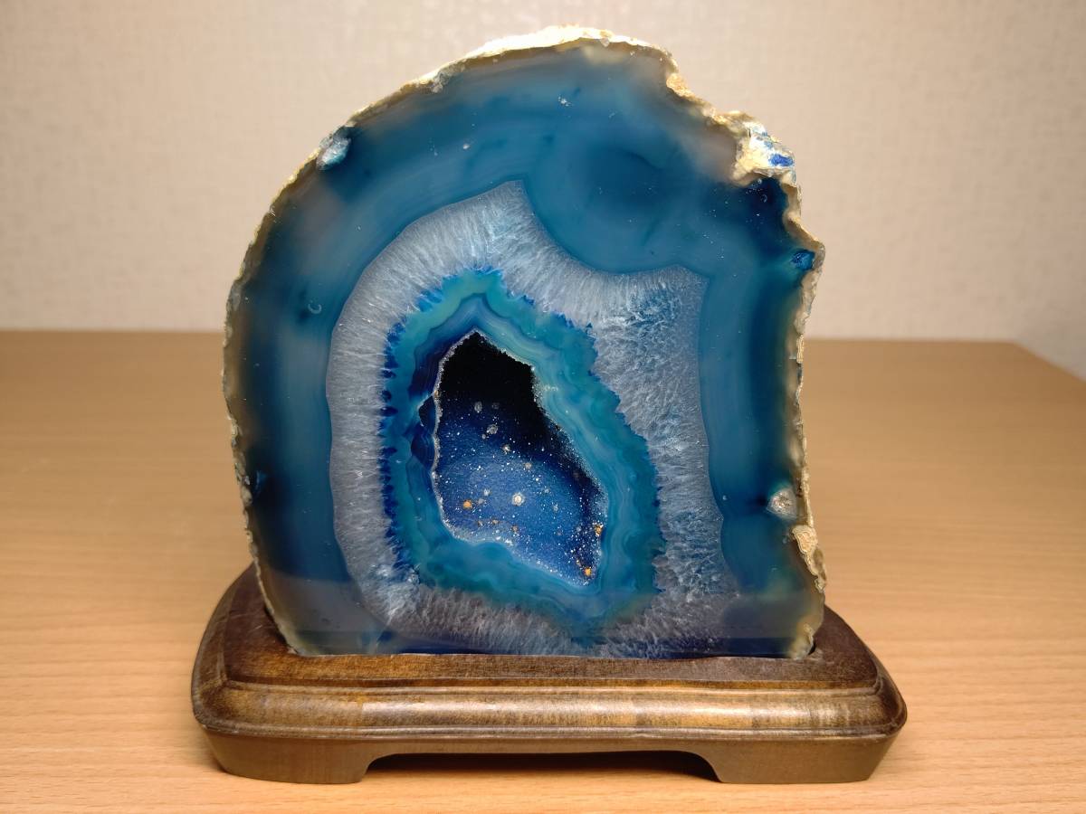 原石 瑪瑙 メノウ 天然石 アゲート 鑑賞石 自然石 青メノウ | 置物 青