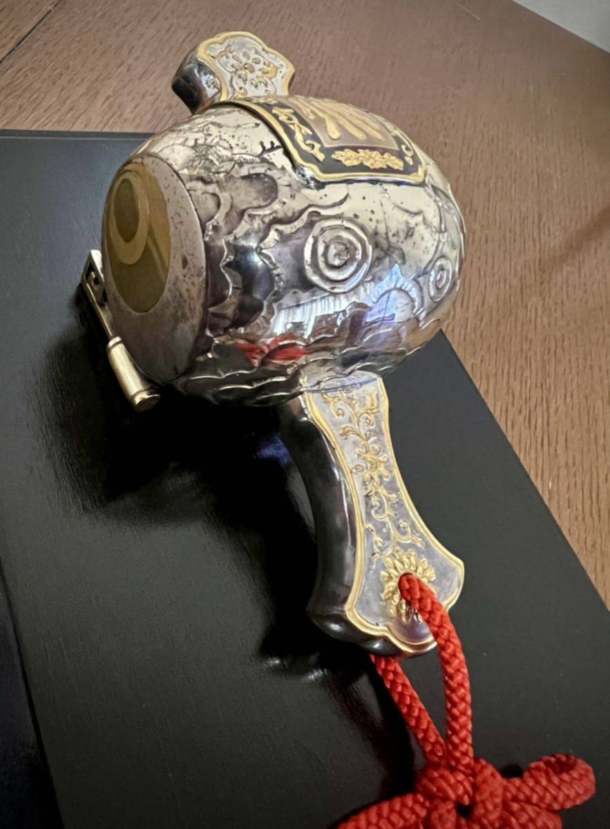 銀製 打ち出の小槌 約80g ケース付 銀製 武比古作 小槌 打ち出の