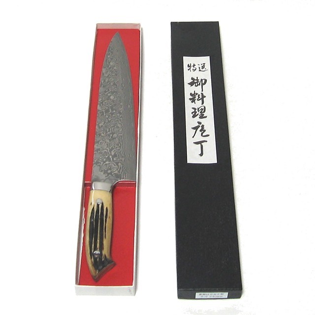 越前数馬作 粉末ハイス鋼ダマスカス 雷神 はやぶさ型 牛刀240mm