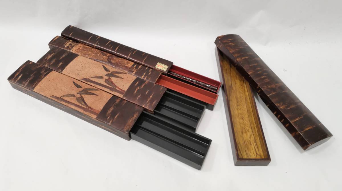 伝統工芸 桜皮細工 藤木伝四郎商店 三段小箪笥 伝統工芸 桜皮細工 藤木伝四郎商店 三段小箪笥 伝統工芸 桜皮