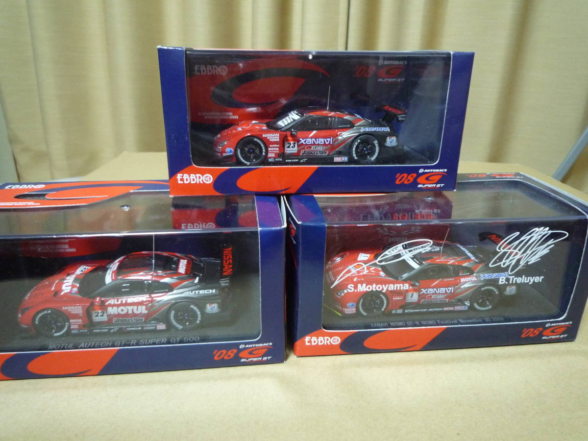 EBBRO エブロ 1/43 NISSAN 日産 SUPER GT500 08'GT-R 3台セット 【公式