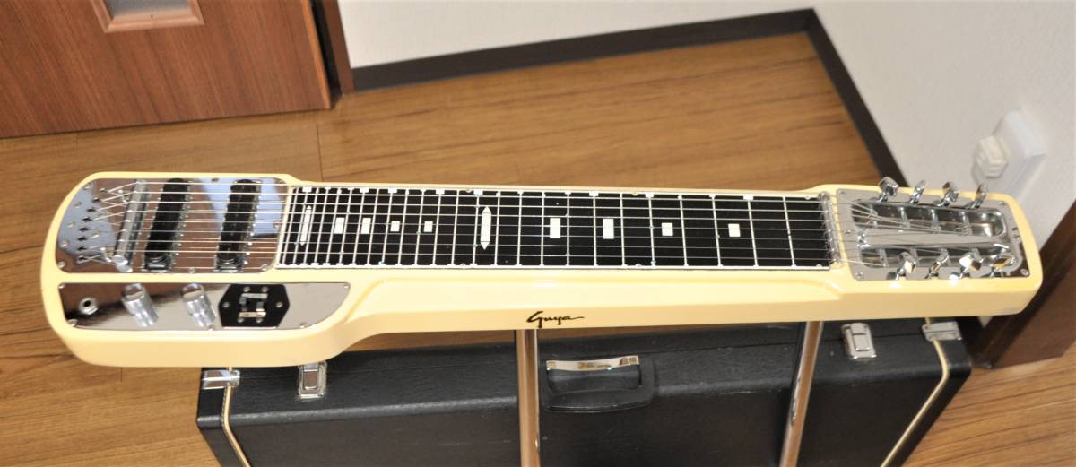 Guyatone 8弦 Lap Steel 動作品 ケース付 ヴィンテージ 40年代 ラップスチールギター用 ハードケース ☆8弦