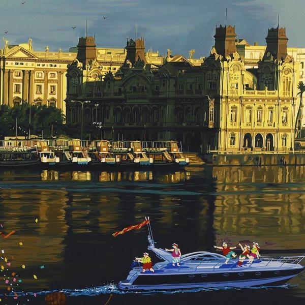 真作】【WISH】ヒロ・ヤマガタ「恋人たちのフェスティバル」シルク