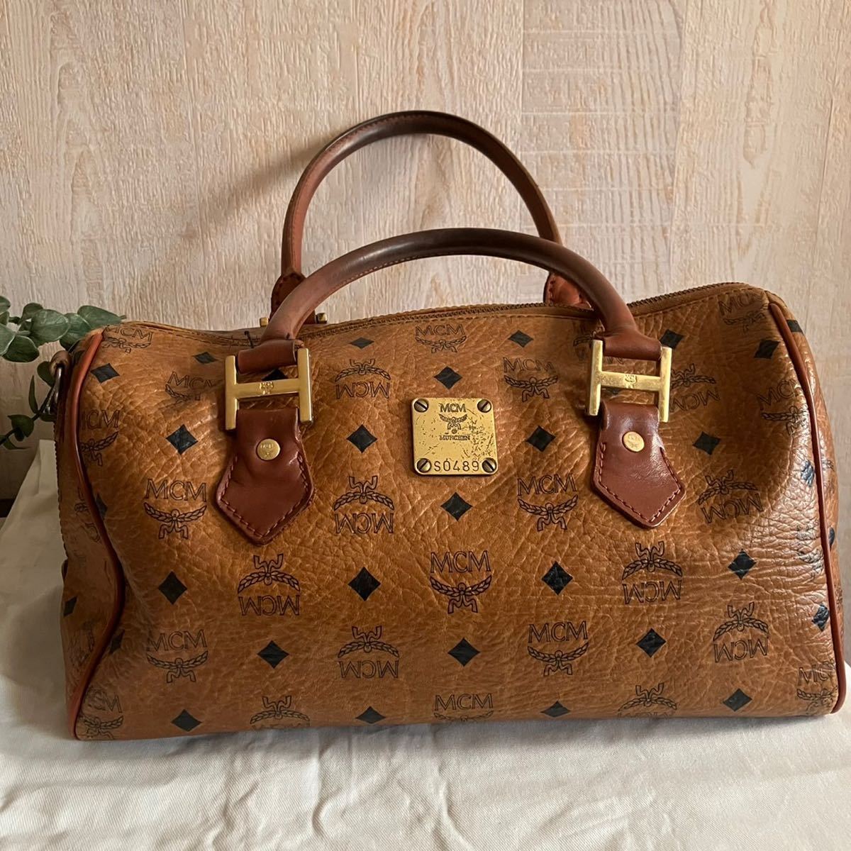 MCM エムシーエム ヴィセトス柄 ミニボストン ハンドバッグ モノグラム