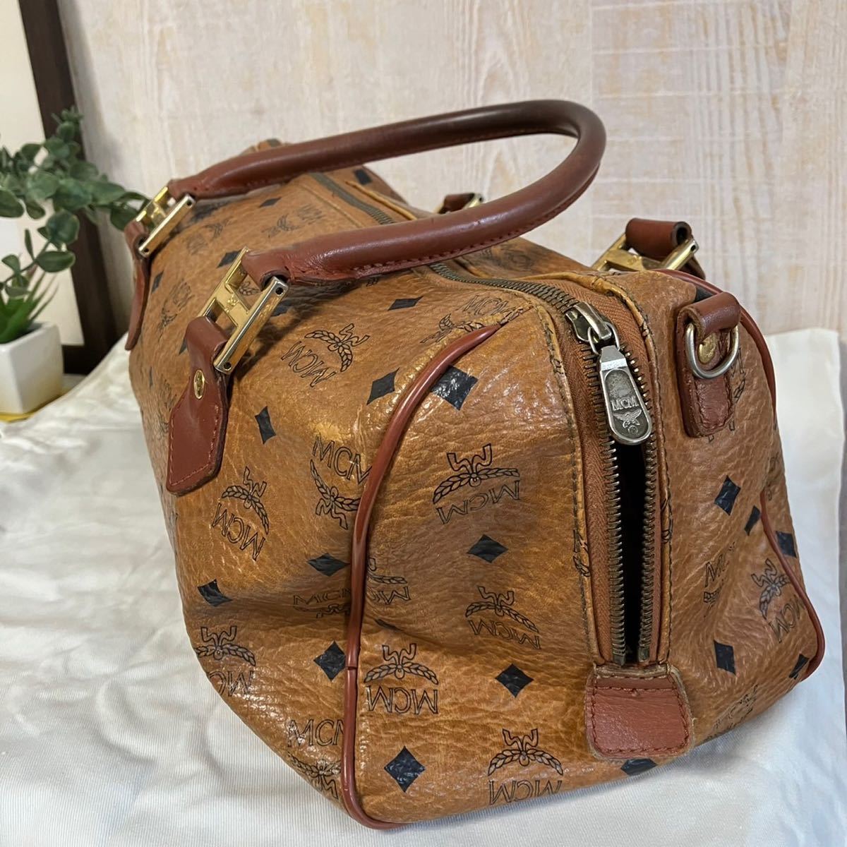 MCM エムシーエム ヴィセトス柄 ミニボストン ハンドバッグ モノグラム