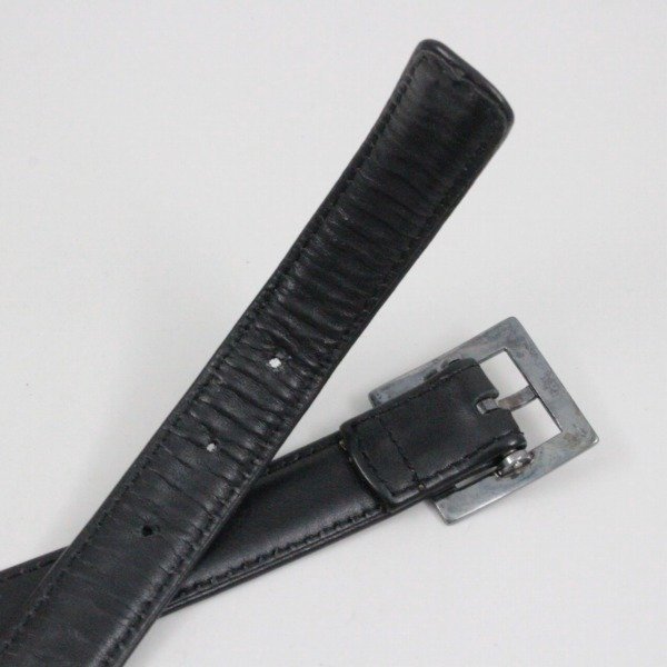 CHANEL シャネル 96A カンボン レザー ベルト ブラック サイズ80/32