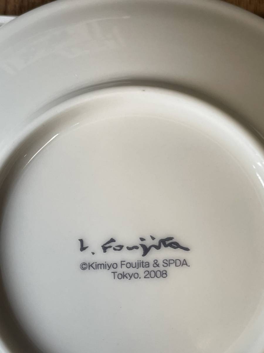 ☆未使用☆ レオナール・フジタ 小皿5枚セット 陶磁器 藤田嗣治 猫 木