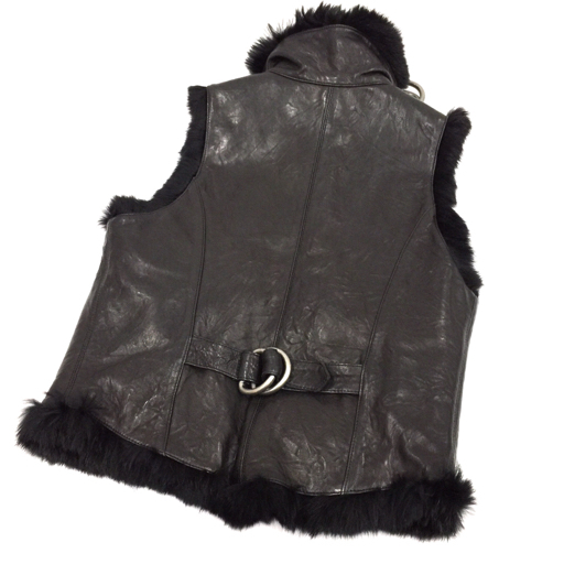 トーマスワイルド サイズ 4 ラムレザー × ラビットファー ジップアップ  