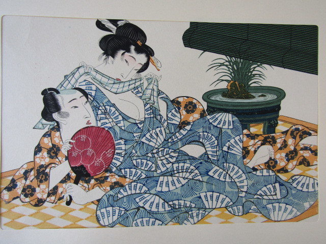 ◇木版画・英泉 浮世絵 傑作版画 『 あぶな絵揃 』 錦絵版画 12枚 版元