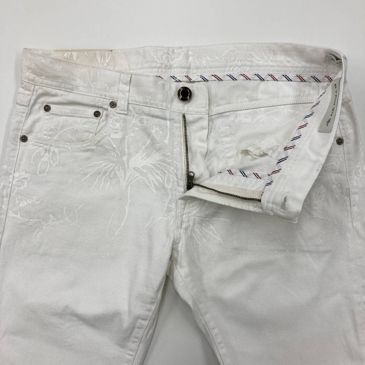 イタリア製 ETRO エトロ スリムフィット ホワイトデニムパンツ W34 