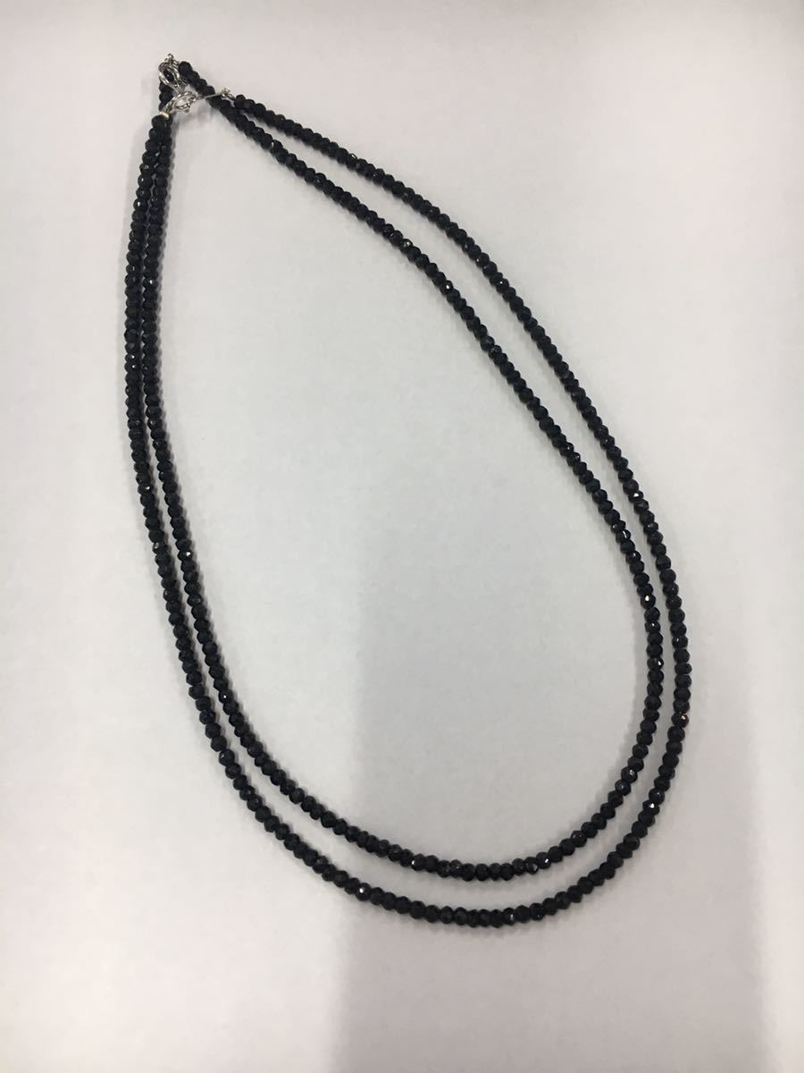ブラックダイヤ ネックレス K18wg 2本セット 1円スタート ブラック 