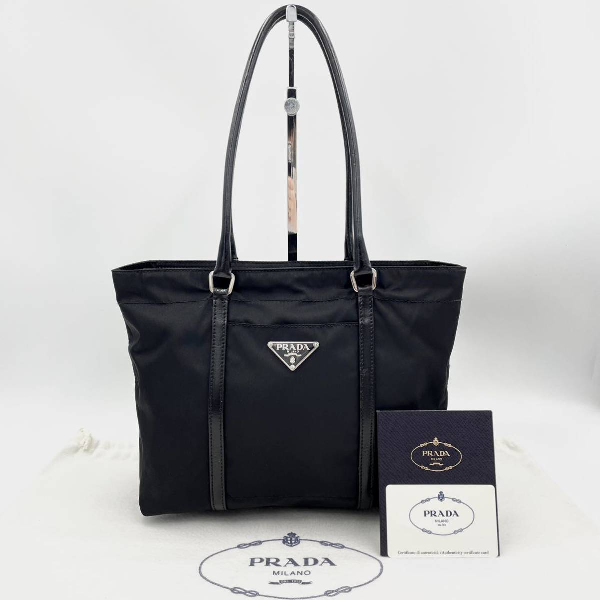 1円 □超美品□ PRADA プラダ テスート ナイロン ミニ ハンド トート 