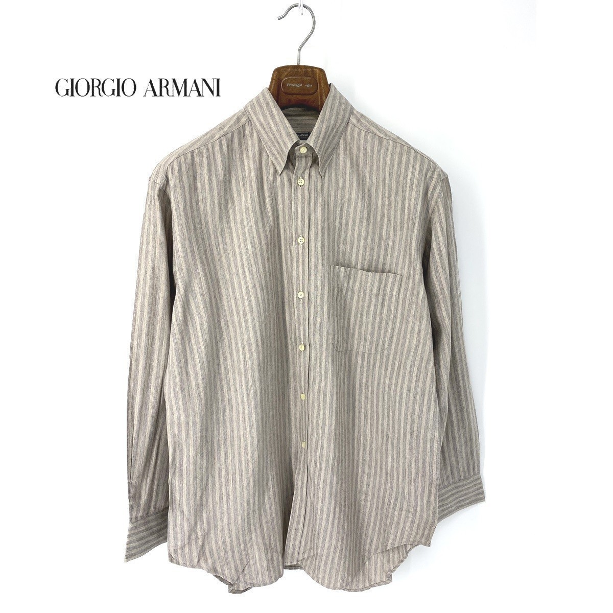 A5964/美品 春夏 GIORGIO ARMANI アルマーニ 黒タグ ストライプ 
