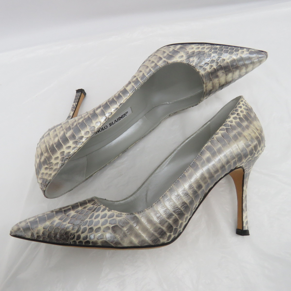 中古品】MANOLO BLAHNIK マノロ・ブラニク ハイヒール パイソン