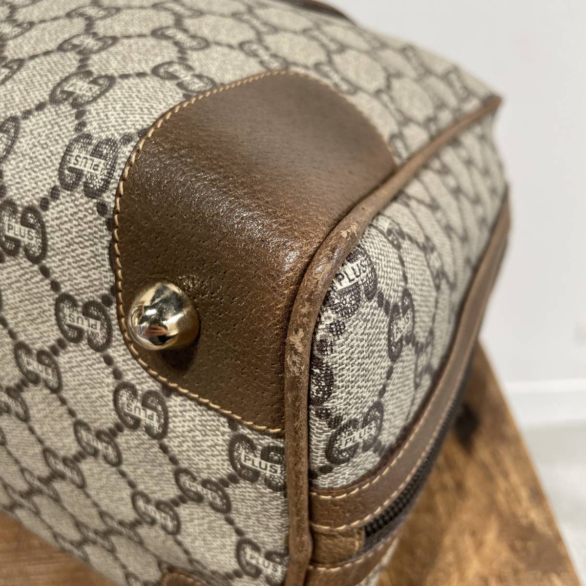 1円 ヴィンテージ GUCCI PLUS グッチプラス GG柄 ハンドバッグ ミニ