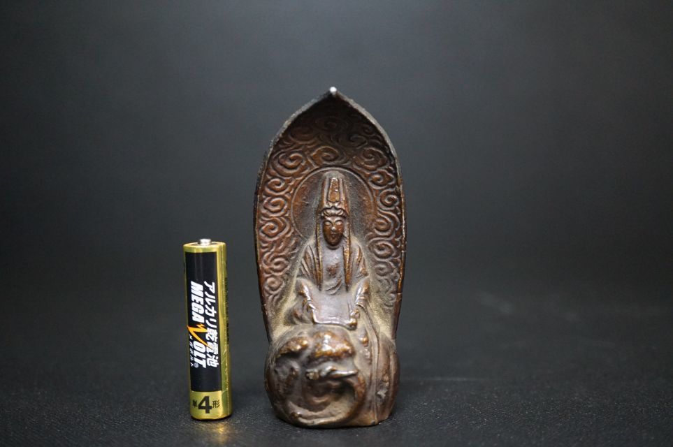 c289-2 時代 懐中仏 厨子付 古銅 普賢菩薩像 豆仏 念持仏 (仏像)｜売買