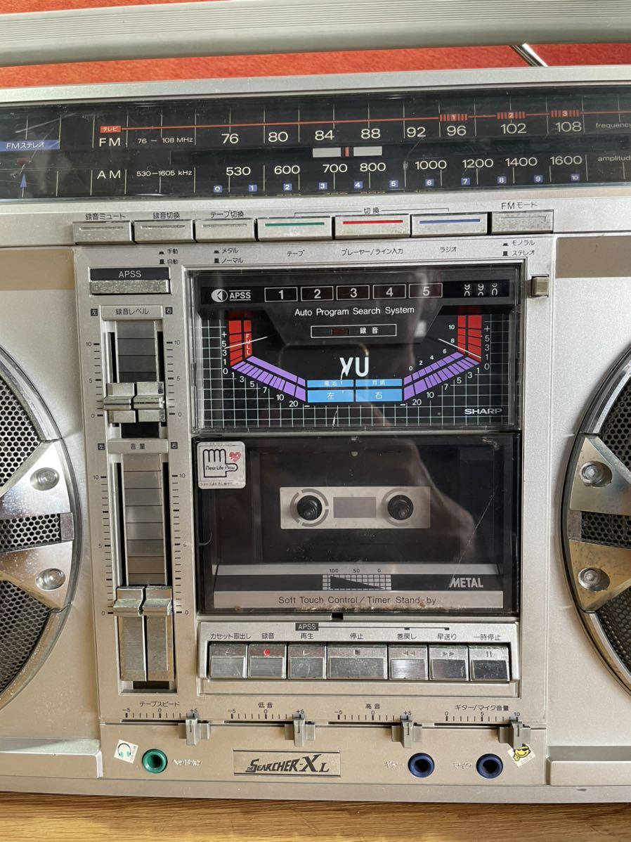 美品 SHARP シャープ GF-535 ラジカセ ラジオ動メンテナンス済み ① SHARP 大型ラジカセ / モデル GF-535 / 中古品 まあまあ綺麗 簡単
