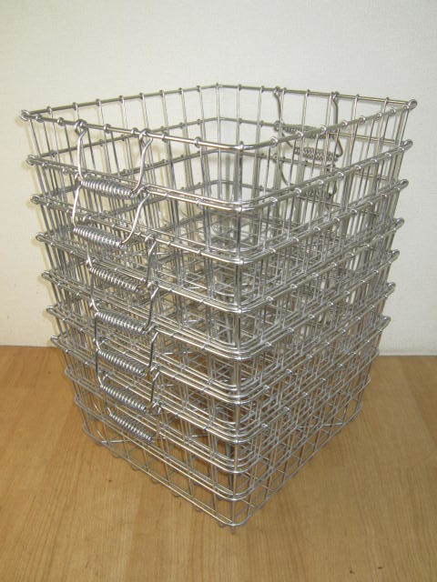 ステンレス かご 給食かご ワイヤーバスケット 39×36×20cm 7個(厨房機器)｜