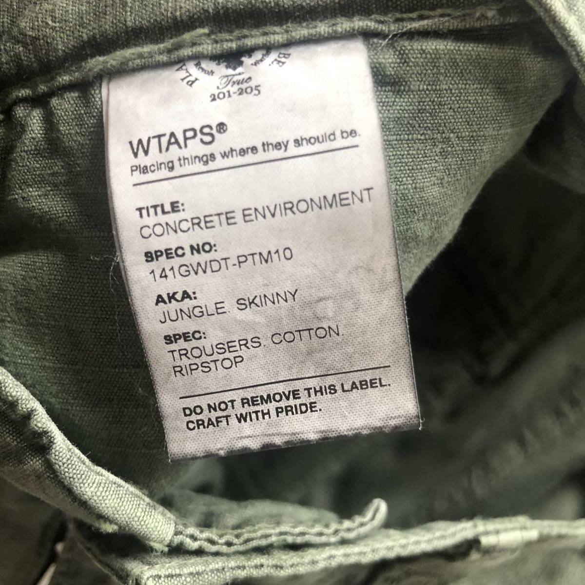WTAPS JUNGLE 希望商店WTAPS UK SVD Chance 【名作】WTAPS 14SS JUNGLE SKINNY TROUSERS ダブルタップス ジャングルスキニー ミリタリー カーゴパンツ オリーブ 古着 141GWDT-PTM10