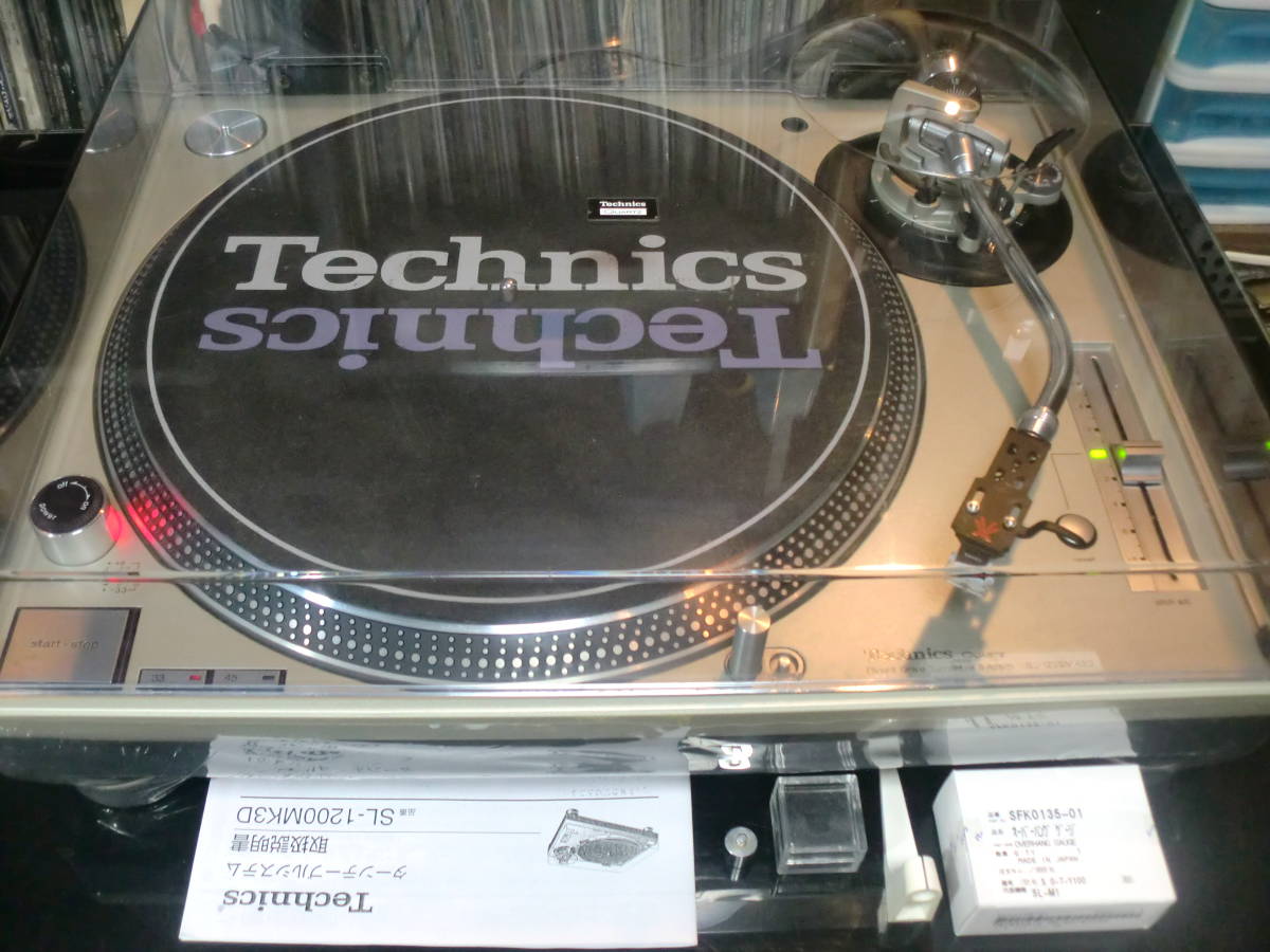 【美品】Technics sl1200mk3d + Shure M44G針付き □ 即決 : Technics SL1200 MK3-D 極・美品 ☆Shure M44G 針 New