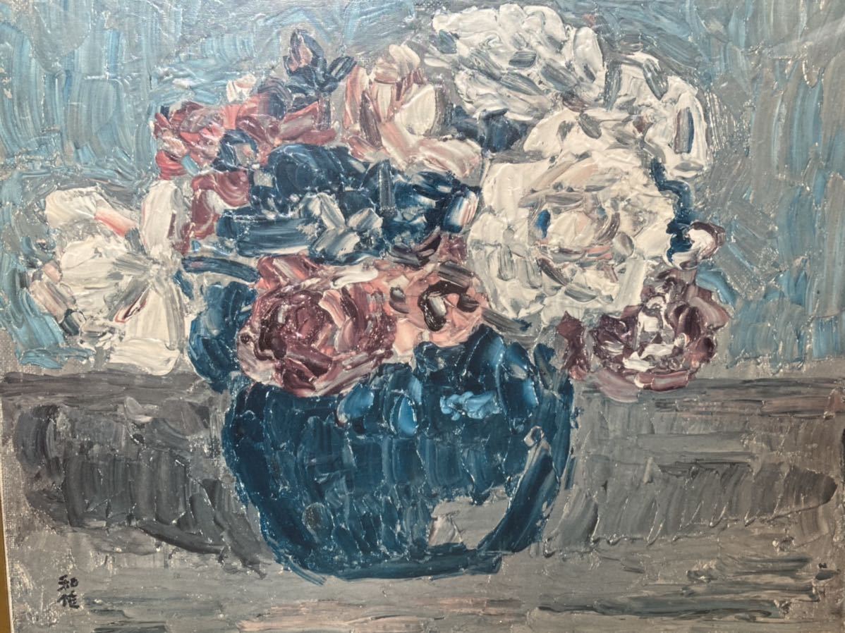 【 真作 ・ 希少名品代表作 】 油彩画 薔薇（額装）　小林和作 小林和作 真作 油彩画 ・ 希少名品代表作 薔薇（額装） 希少代表作