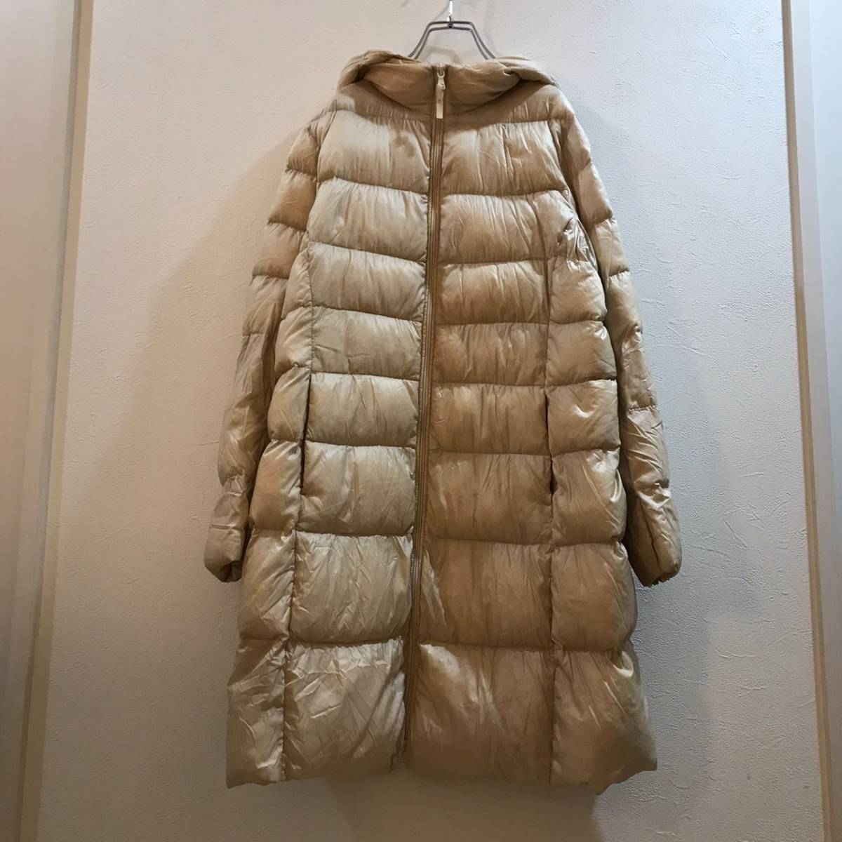 ◆大きいサイズ◆XL◆UNIQLO/ユニクロ ダウンコート ウルトラライトダウン ダウンジャケット コンパクト ベージュ レディース XL ON2734